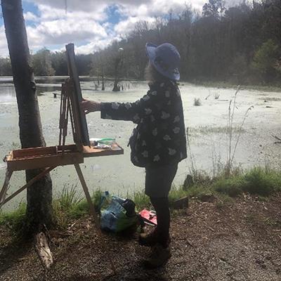 tamara krendel sketching in the swamp